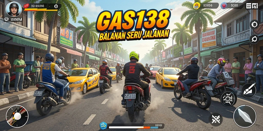 Screenshot gameplay GAS138 menampilkan aksi balapan yang mendebarkan.
