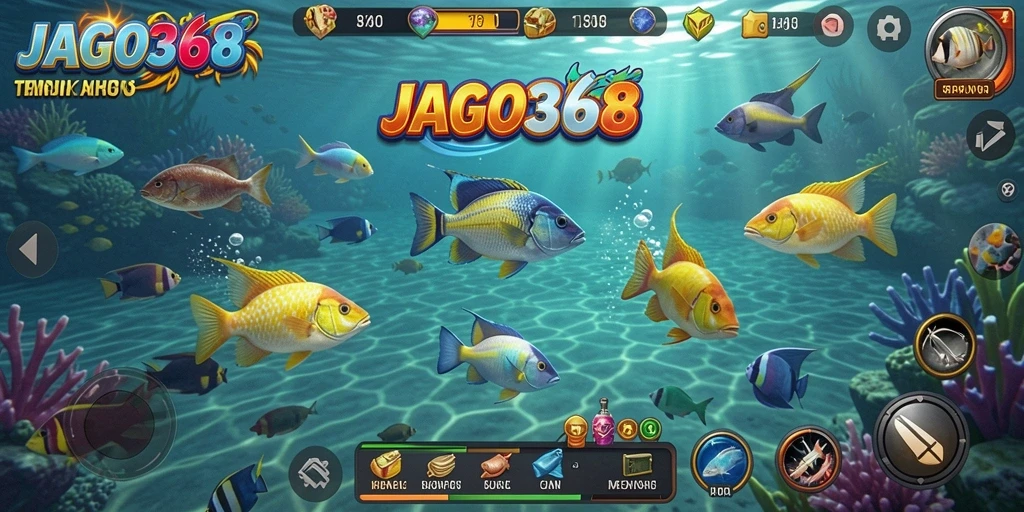 Screenshot gameplay intens JAGO368 saat menangkap ikan.