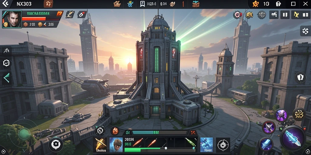 Tampilan gameplay NX303 dengan strategi Tower Defense yang mendebarkan.