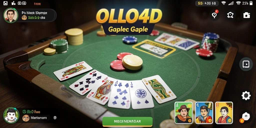 Screenshot gameplay OLLO4D yang menarik dengan fitur Gaple interaktif.
