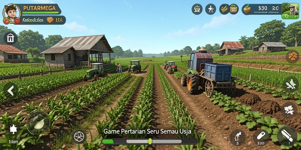 Tampilan menarik dari gameplay PUTARMEGA dalam bertani.