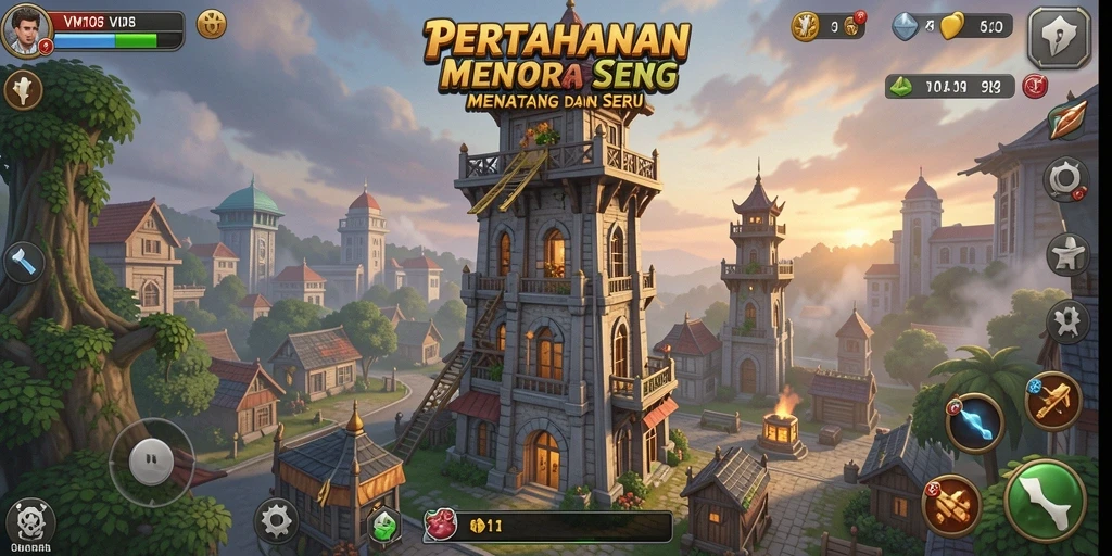 Screenshot menampilkan aksi seru dalam gameplay Tower Defense.