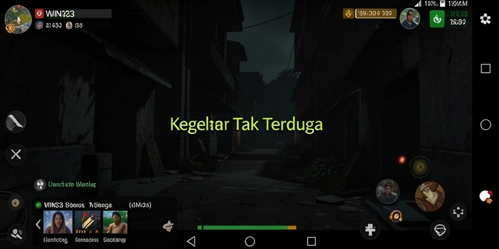 Screenshot gameplay WIN33 yang menampilkan suasana Horror yang mencekam.